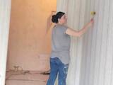 Строительные работы,  Отделочные, внутренние работы Поклейка обоев, Фото