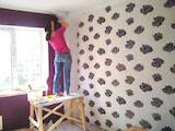 Строительные работы,  Отделочные, внутренние работы Поклейка обоев, Фото
